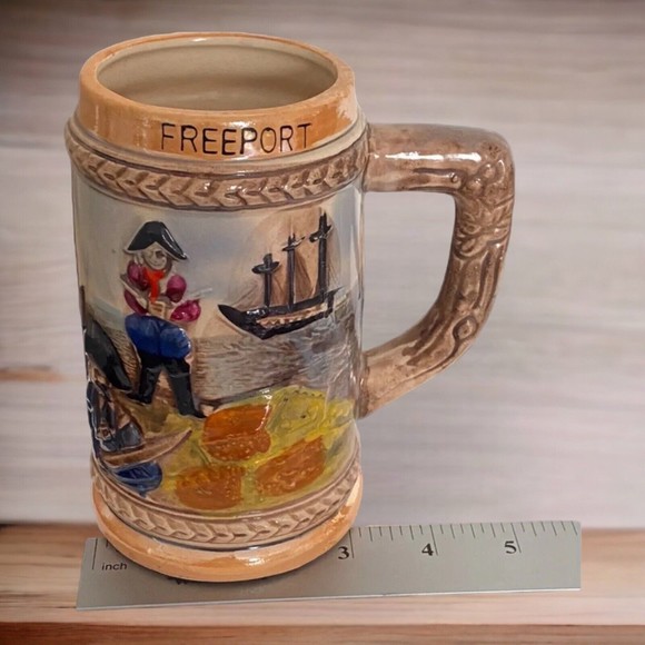 Vintage Freeport Bahamas Beer Mug Stein Pirates Scene - Picture 7 of 8